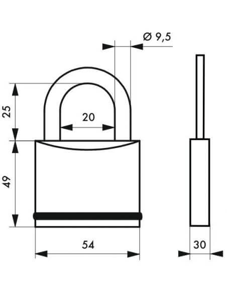 Lacat de santier, cu cheie, Model 720, 54 mm - 2