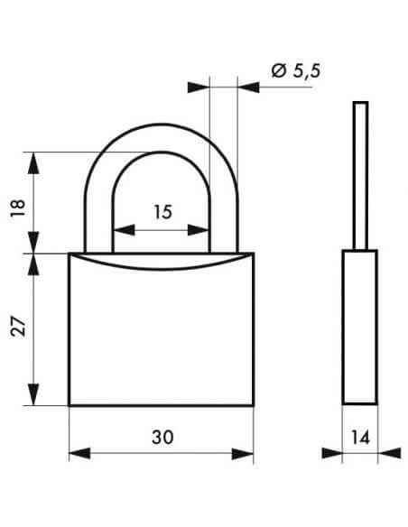 Lacat cu cheie, CHa€™TIOTE MEUH 6, 30 mm, THIRARD - 2