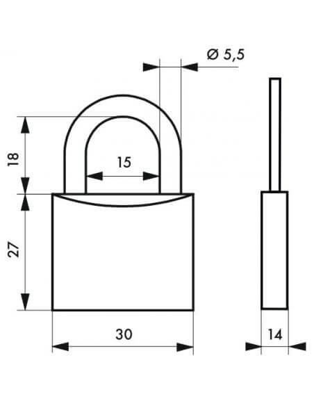 Lacat cu cheie, ASTROLOCK, 30 mm (sagetator), THIRARD - 2