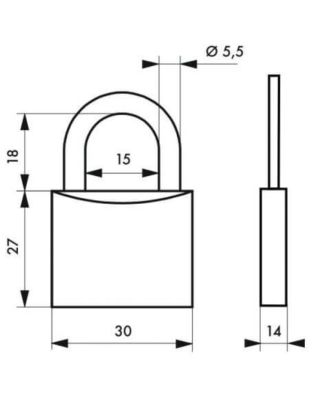 Lacat cu cheie, ASTROLOCK, 30 mm (varsator), THIRARD - 2