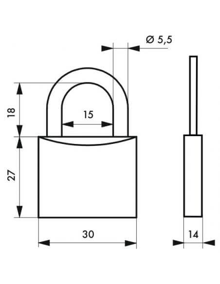 Lacat cu cheie, ASTROLOCK, 30 mm (scorpion), THIRARD - 2