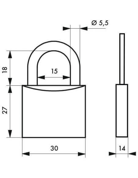 Lacat cu cheie, ASTROLOCK, 30 mm (fecioara), THIRARD - 2