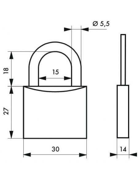 Lacat cu cheie, ASTROLOCK, 30 mm (gemeni), THIRARD - 2