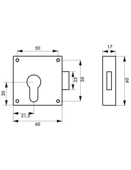 Carcasa broasca universala, cilindru profil european - 2