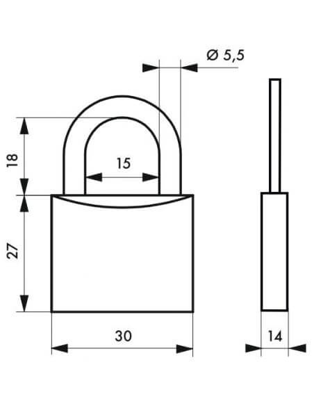 Lacat cu cheie, EXTRA LOCK, 30 mm (Explocom), THIRARD - 2