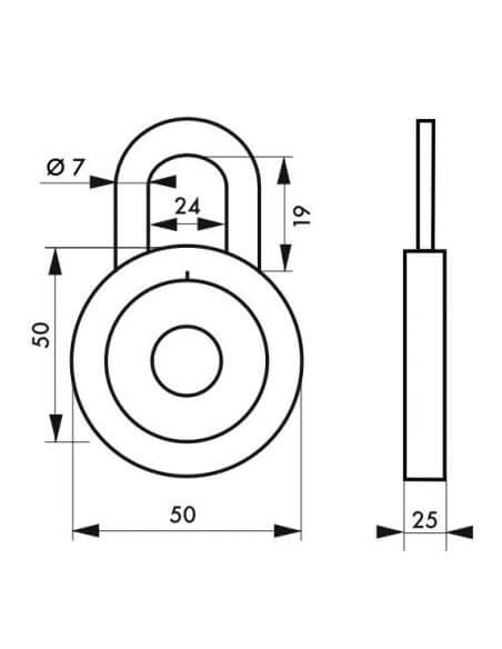 Lacat cu cifru, COLLEGE, combinatie fixa, cu buton, THIRARD - 2