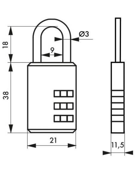 Set 2 lacate bagaj, cu cifru COMPACT 02, 21 mm, THIRARD - 2