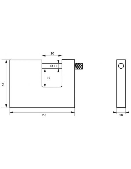 Lacat de exterior, cu cheie, LAND, 90 mm, THIRARD - 2