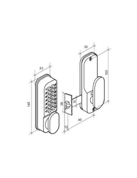 Broasca aplicata cu cifru, blocare bolt cu arc incastrabil, THIRARD - 2