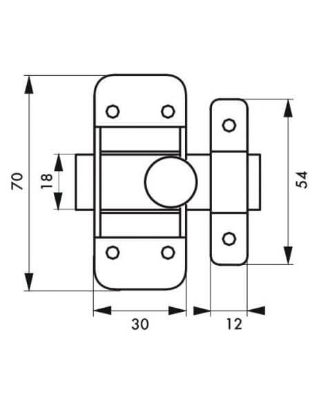 Zavor usa mobilier, aplicat, bolt rotund, 6 mm, zincat, THIRARD - 2