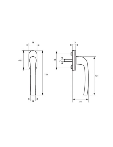 Maner fereastra aluminiu alb lacuit, THIRARD - 4