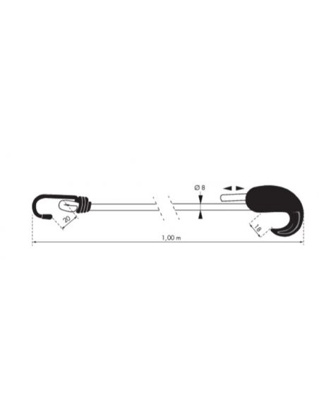 Set 2 cabluri elastice, 8 mm x 45 cm, cu carlige, THIRARD - 3