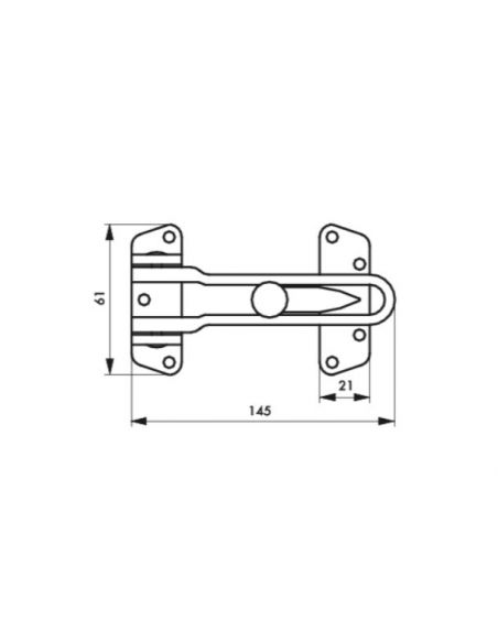 Siguranta usa intrare, cu tachet, pentru intredeschidere usi duble, THIRARD - 2