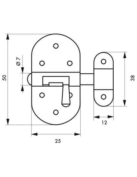 Zavor usa mobilier, aplicat, bolt rotund, 7 mm, nichelat, THIRARD - 2