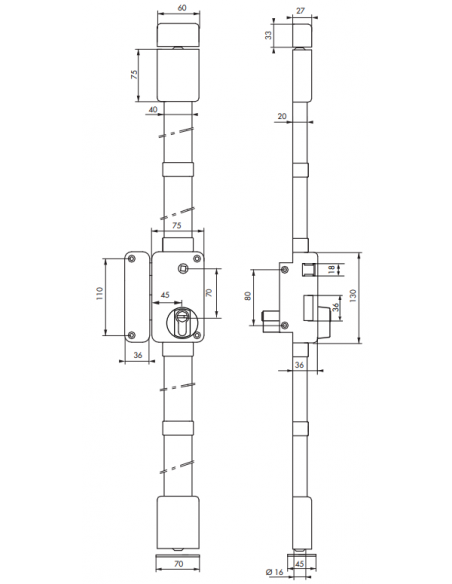 Broasca multipunct Beluga, maro, 75 x 130 mm, 4 chei, THIRARD - 2