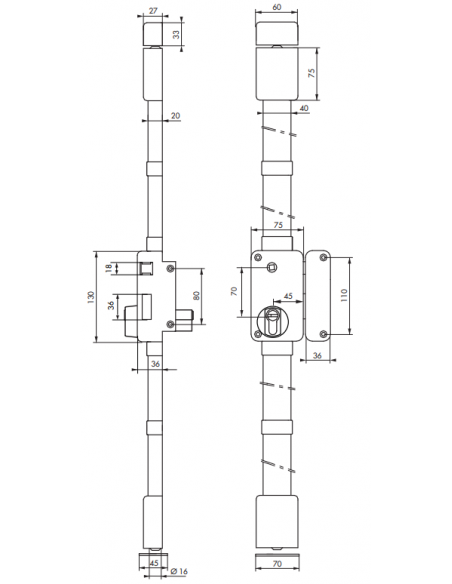 Broasca multipunct Beluga, alb, 75 x 130 mm, 4 chei, THIRARD - 2