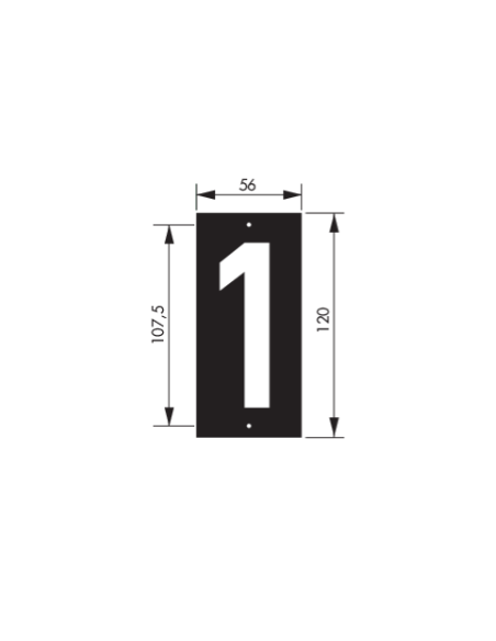 Placuta de semnalizare 56 x 130 mm cifra "4" - prindere prin insurubare, THIRARD - 1
