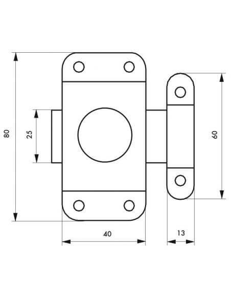 incuietoare automata mobilier, 40 mm, zincata, THIRARD - 2