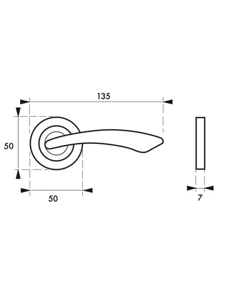 Manere cu rozete MAXIMA, crom satinat - 2