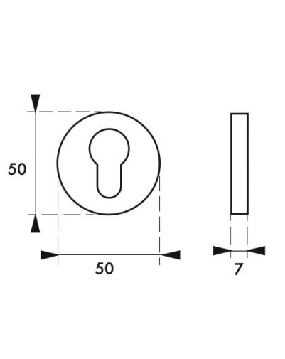 Pereche de rozete CANPOPEE/LADA ø 50 cu profil pentru cilindru, finisaj argintiu F1, THIRARD - 1