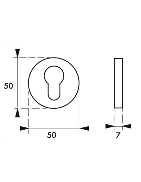 Pereche de rozete CANPOPEE/LADA ø 50 cu profil pentru cilindru, finisaj argintiu F1, THIRARD - 1