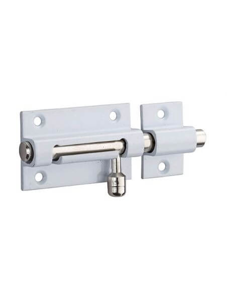 Zavor usa mobilier, aplicat, 50 mm, bolt rotund, 8 mm, alama, alb lacuit, THIRARD - 1