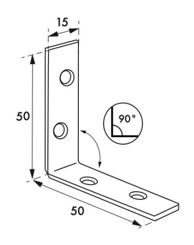 Coltar metalic 50 x 50 x 15, THIRARD - 1