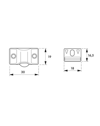 Blocator cu bila pentru mobila 30 x 19 mm, THIRARD - 1