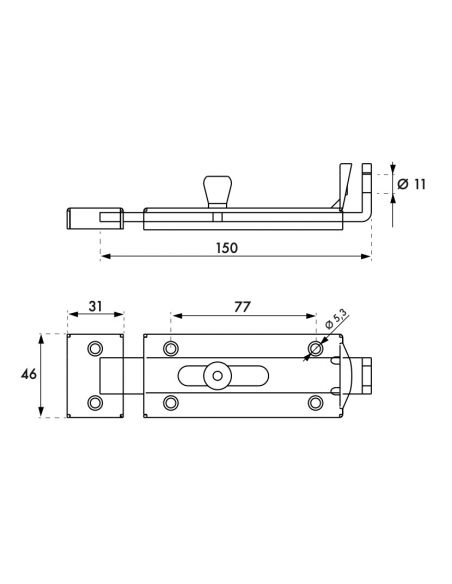 Zavor zincat pentru lacat 150 mm, THIRARD - 4