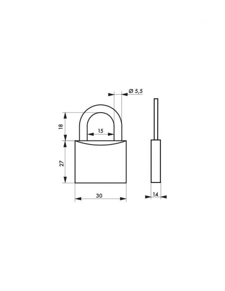 Lacat TYPE 1 30 mm - serie cheie unica - 2