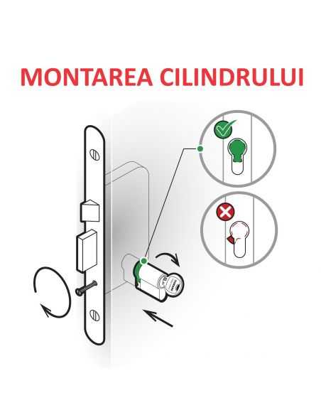 Cilindru 30 x 50 mm, standard, inalta siguranta TRANSIT 2, 3 chei reversibile si card proprietate - 12
