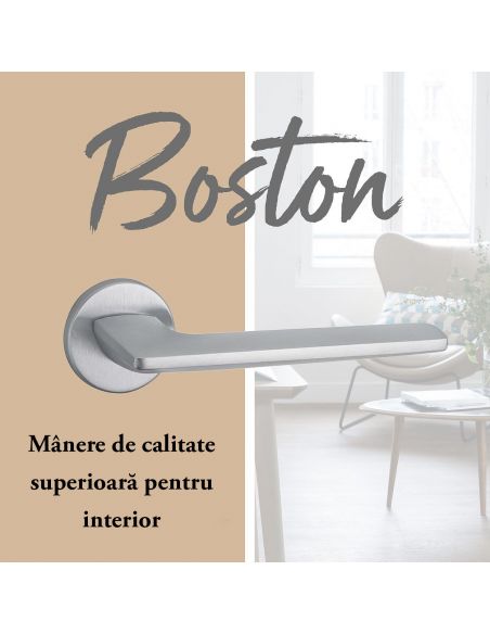 Manere pe rozeta BOSTON, negru mat - 5