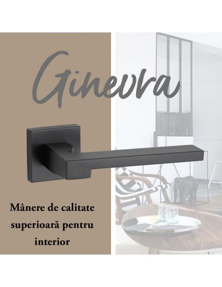 Manere pe rozeta GINEVRA, negru mat - 6